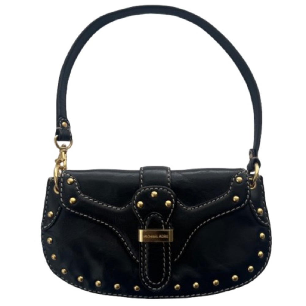 Michael Kors Black Leather Studded Wristlet
